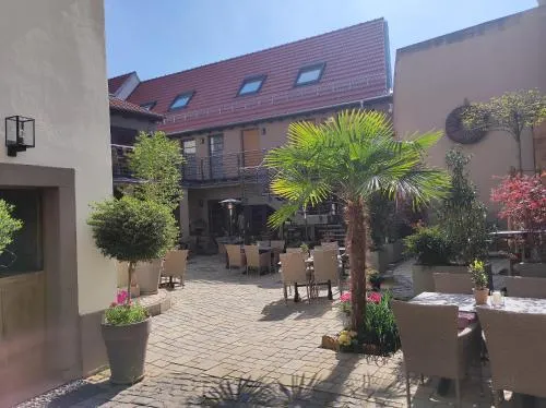 Hofgarten Rosa in Ilbesheim, Deutschland