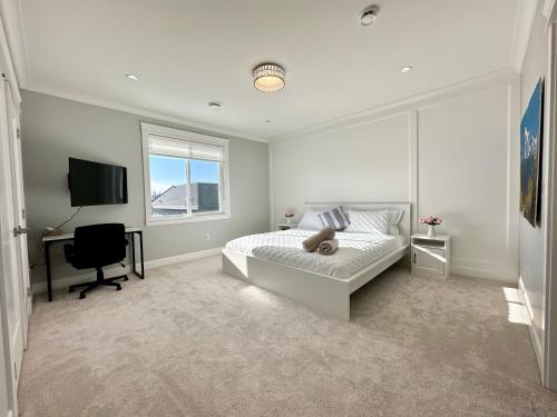 Bright Master Bedroom with Private Bathroom and Office/Work Area
