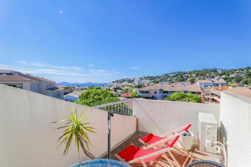 Studio avec terrasse vue mer et climatisation - Location saisonnière - Marseille