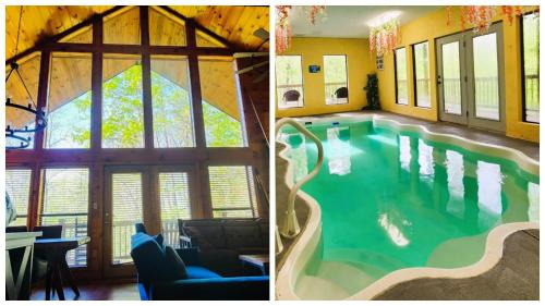 Stunning 4BR Cabin w Private Indoor Pool & Hot Tub
