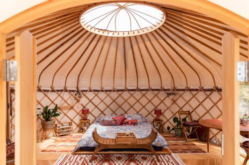 Luxury yurt glamping at Littlegrove