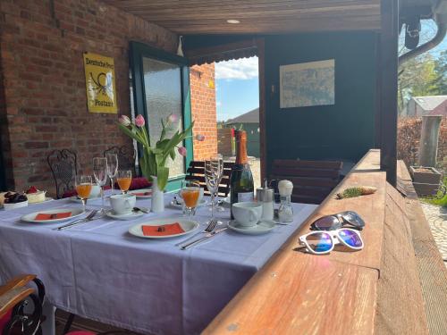 Erkély/terasz, Natur pur! Exklusive Ferienwohnungen in historischer Poststation Bornkrug in Dobbin-Linstow