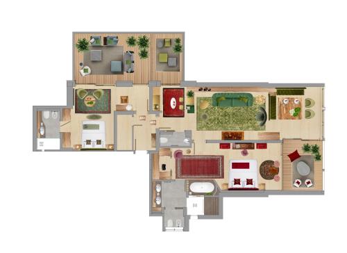 2 bedrooms, 3 beds