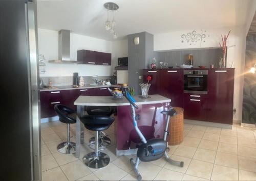 Kitchen, Au Chateau Saint Blaise in Yenne