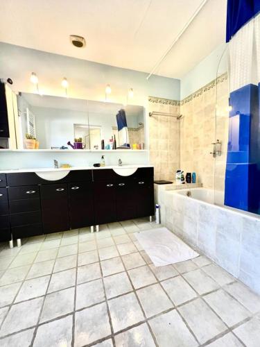 Bathroom, Holiday home in the city-center of Antibes with a private pool in Laval