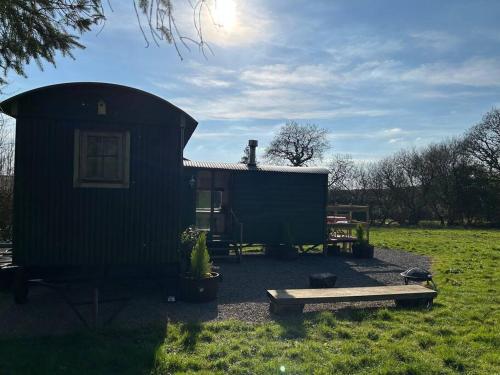 Shepherds Hut in enclosed field