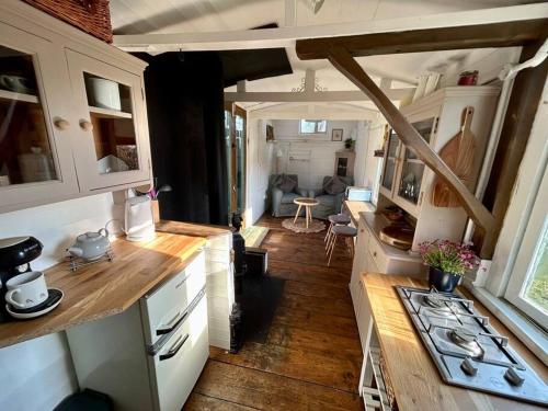 Shepherds Hut in enclosed field