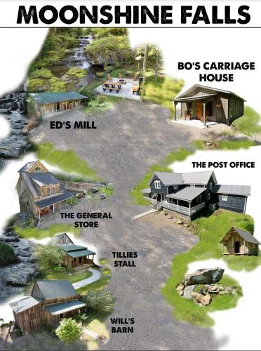 Ed's Mill 2-bedroom 1 bath - private 36-acre resort with 6 homes amazing waterfall