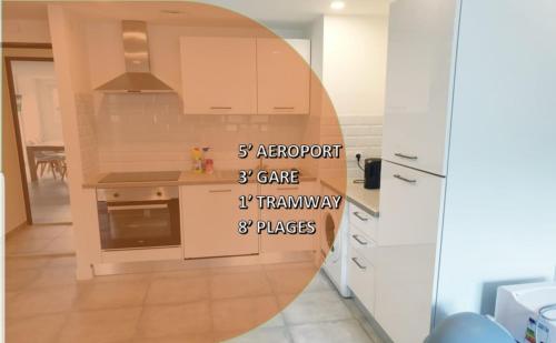 Appartements renové 2023 proche aéroport 5min, gare sncf 2 min, tramway au pied de l'immeuble , Parking possible, Renovated apartments 2023 near the airport 5 min, train station 2 min, tram next to the building 1 min, Parking possible
