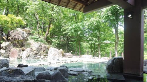 Hot spring bath, Hotel Yunotaniso in Uonuma
