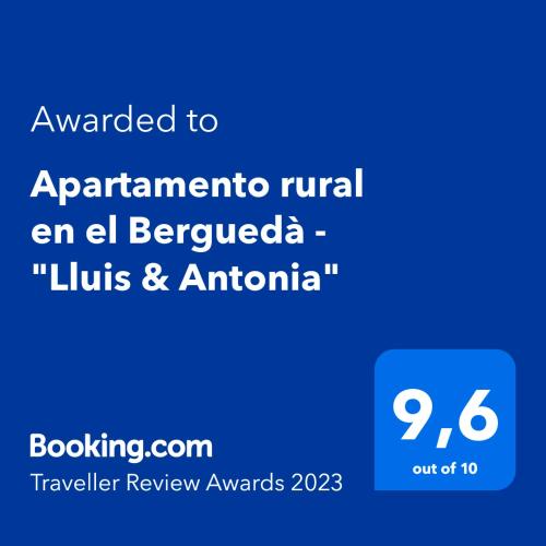 Apartamento rural en el Berguedà "Lluis & Antonia" A Ac