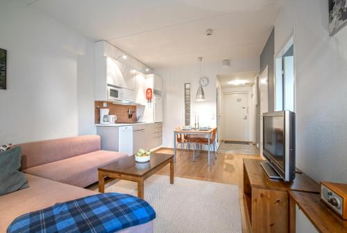 ห้องส่วนกลางสำหรับนั่งเล่น/ดูทีวี, Ski-Inn PyhaSuites in ไพฮาทันทัวรี