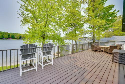 Family Home on Crystal Lake with Private Beach! in Hart, USA