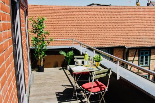 FeWoZauber - Domspatz, 50qm, Top-Lage, Style, Dachterrasse, Business, Schwerin (fotografie 8)