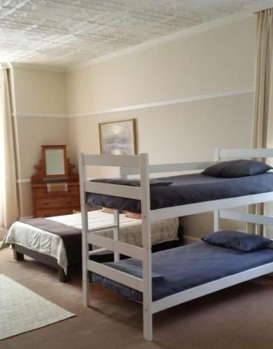 1 double bed, 3 bunk beds