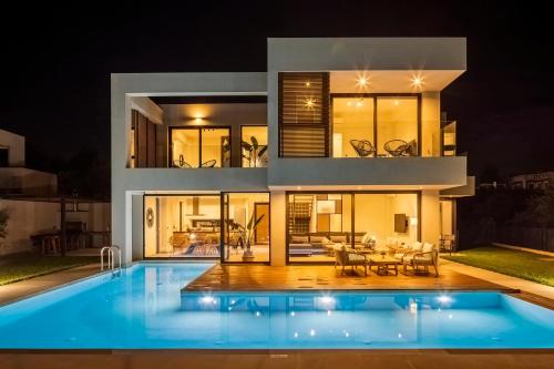 Avra & Ostria Villa, Pirgos-Villas,Heated pool , amazing sea view, Maleme (Foto 7)