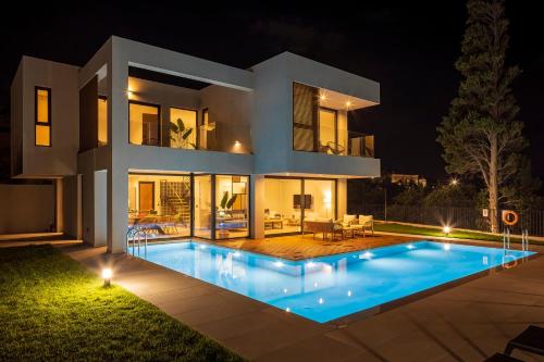 Avra & Ostria Villa, Pirgos-Villas,Heated pool , amazing sea view, Maleme (Foto 9)