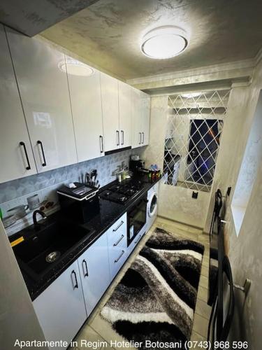 廚房, Apartament cu o camera de Lux cu Jacuzzi/Constelatie complet utilat acceptam plata cu cardul de vaca in 博托沙尼