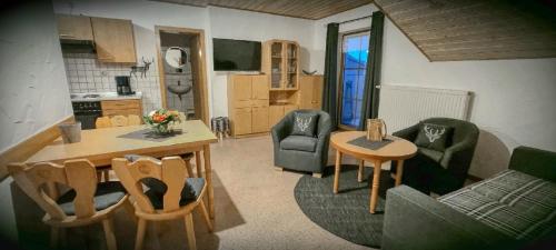 廚房, 弗雷澤舒特鄉村民宿 (Freizeit- und Erlebnishof Schotz) in 海巴赫