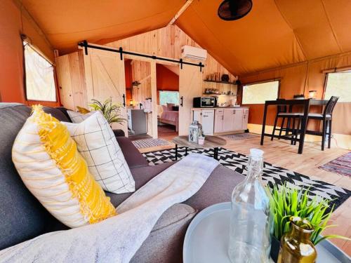 Tropical glamping with hot tub