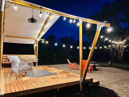 Tropical glamping with hot tub