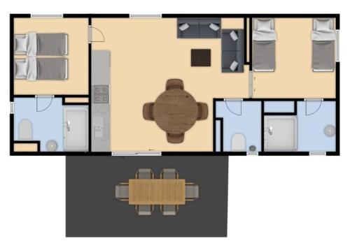 2 bedrooms, 4 beds