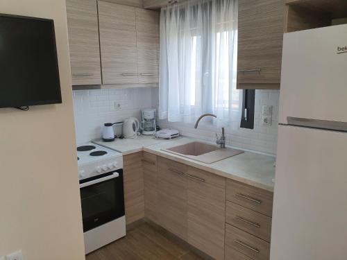 virtuve, Island View Apartments in Moudrosa