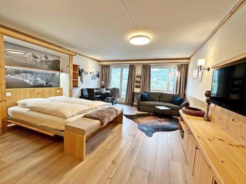 E405 - 42m2 Alpenschick mit Balkon, Ausblick, Pool in St. Moritz, Schweiz