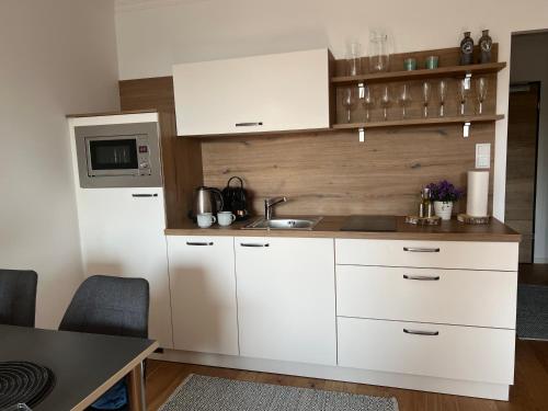 Κουζίνα, Wolfgangsee Ferienappartement „Bergliebe“ in Στρομπλ