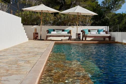 Villa Larosa with seaview in Es Cubells Ibiza