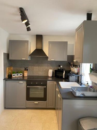 مطبخ, Wellness House Oliva with heated salt water Pool, Sauna & Jakuzzi in Martinski