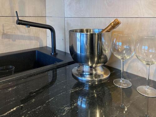 Riverfront Cabins in the garden