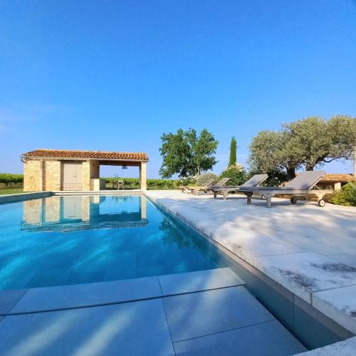 Kilátás, Le Cottage du Chat Blanc, Saint-Didier, Provence, 4 pers, climatisation, piscine in Saint-Didier