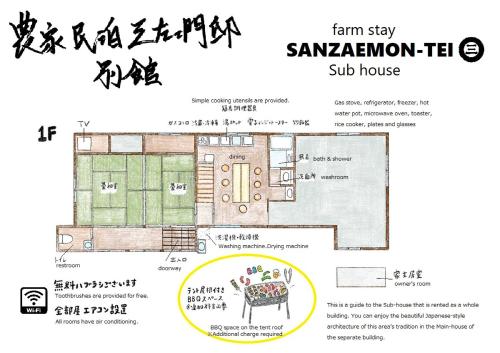 Farm stay inn Sanzaemon-tei 別館 2023OPEN Shiga-takasima Reserved for one group per day Japanese Old folk house