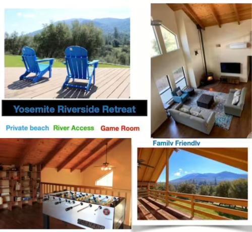 Yosemite Riverside Retreat with small beach access and air conditioning - Yosemite Lakes, CA
