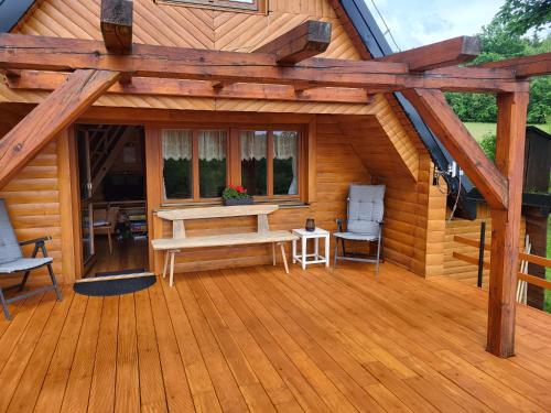 Erkély/terasz, Chatička na Cikánce (Chaticka na Cikance) in Svratka