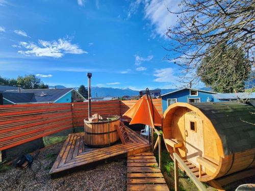 Cabaña y tinaja Fiordo Aysén