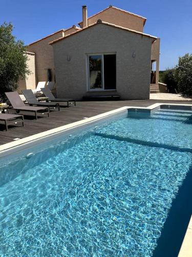 Grande Maison familiale Leucate vue mer et village
