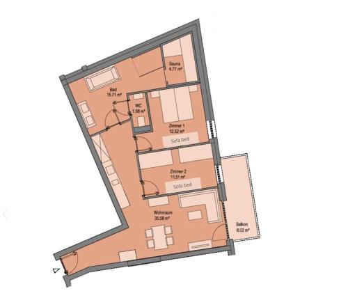 Superior Comfort Plus Two-Bedroom Apartment with Private Sauna