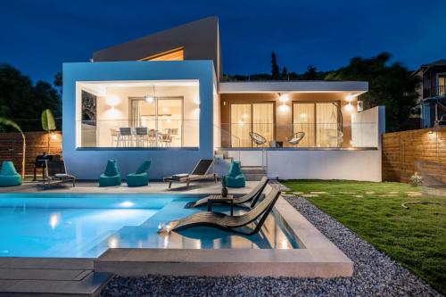 A szálláshely kívülről, Aktis Elegant Villa in Alykanas