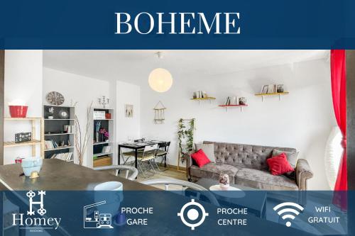 HOMEY Boheme - Proche gare/Proche centre/wifi - Location saisonnière - Annemasse