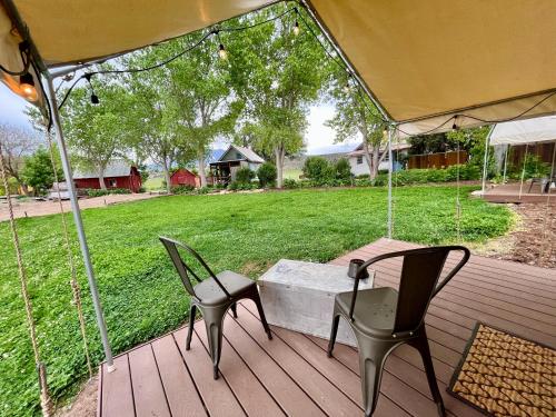 View, Zinnia Glamping Tent at Zenzen Gardens in Paonia (CO)