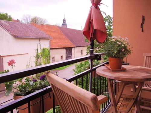 Balcony/terrace, Ferienwohnung am Wanderweg in Aidhausen