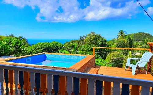 Maison d'une chambre avec vue sur la mer piscine privee et jardin clos a Deshaies - Location saisonnière - Deshaies