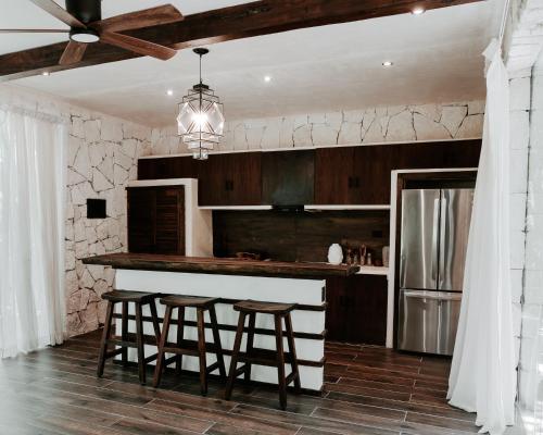 virtuve, Kaaba Luum Hotel & Retreat Center in Chemuyil