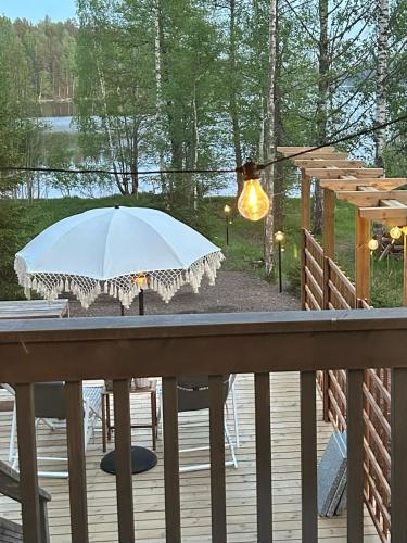 Balcony/terrace, Sauna cabin in the heart of Nuuksio National Park - Mokki Nuuksiossa in Nuuksio