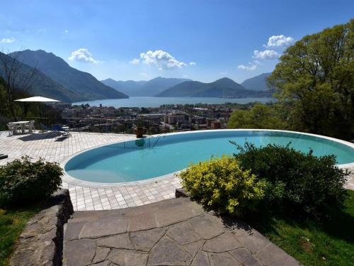 Villa in Pisogne with pool garden and lake view