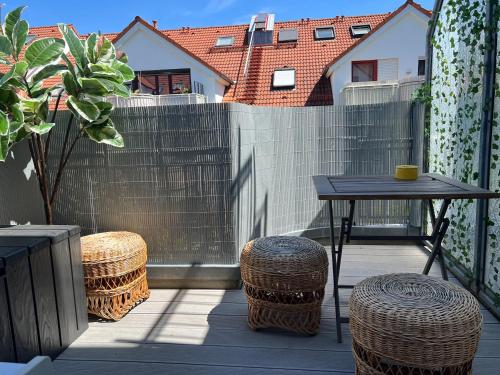 Balcony/terrace, Apartment Studio Green line in Bannewitz