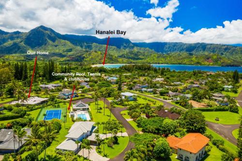 4Br 2Ba Newly Furnished Princeville Home, AC, Pool, Tennis