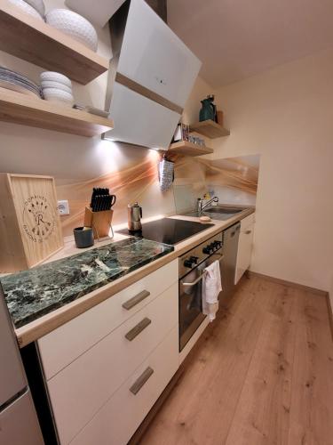 廚房, Ferienwohnung Riesling in 山區博本海姆